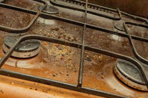 a dirty oven